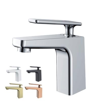 China Kaiping Modern Factory Hot And Cold Water Supplied Single Handle Brass Basin Faucet for sale