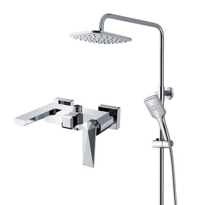 China With Sliding Bar Modern In-Wall Mounted Shower Faucet Bath Shower Combination Faucet Shower And Faucet Set for sale