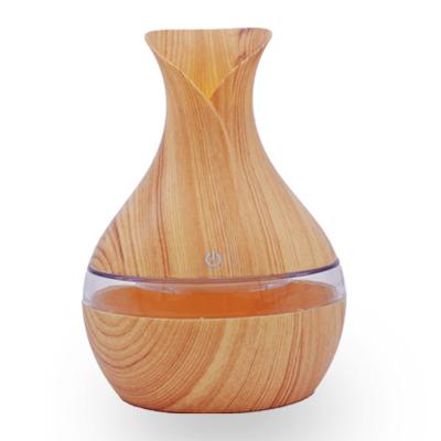 China Compact 300ml Wood Flower Vase Design Ultrasonic Humidifier Diffuser for Home for sale