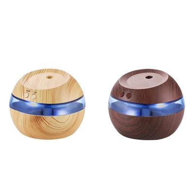 China 3W Portable 130ml Wood Grain Mini Ultrasonic Atomizer USB Air Humidifier for sale