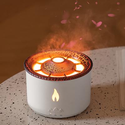 China Flame LED Light Umidificador de vulcão de 350 ml com difusor de aroma de chama de estilo e lâmpada noturna à venda