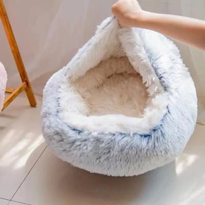 China Breathable Kitty Rabbit Sleeping Nest Anti-slip Water-resistant Bottom Machine Washable Cat Beds With Ball For Indoor Cats for sale