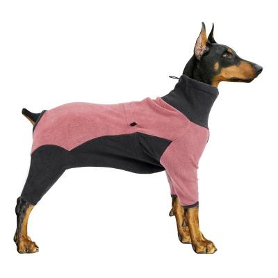 China Stocked Winter Dog Jacket Clothes Warm Fleece Pet Dog Jumpsuit Pets Overalls Costumes Clothes For Medium Large Dogs Doberman Pinscher for sale