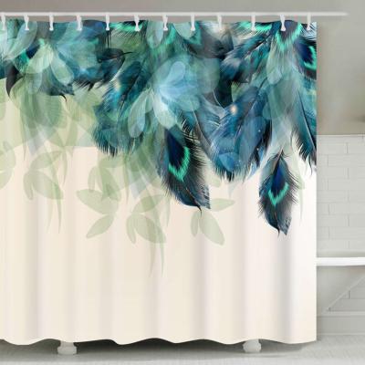 China Sustainable Bath Room 3D Shower Curtain Mat Set Custom Made Digital Printing Shower Curtain from Wholsale for sale