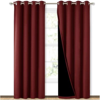 China Custom Blackout Room Darken Office Solid Window Curtain Insulated Curtains 100% Blackout for sale