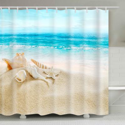 China Sustainable Hotel Shower Curtain Top Quality Woven Printed Custom Shower Curtain With Matching Window Curtain for sale