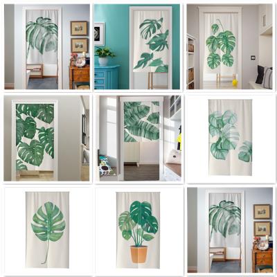 China Split Portiere Kitchen Canvas Luxury Look Printing Decoration Washroom Cafe Hanging Door Curtain for sale