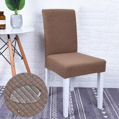 China Durable Jacquard Fabric Non Slip Solid Color Anti Dirty Soft Waterproof Spandex Chair Cover For Dining Room for sale