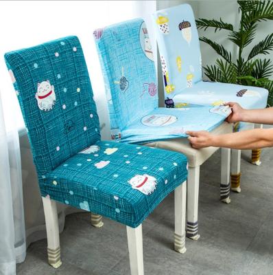 China Printed Durable Stretch Dining Chair Cover Computer Office Chair Set Simple Hotel Wedding Chair Cover for sale