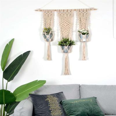 China Cotton Single Rope Handmade Macrame Wall Hanging, Outdoor Home Decor Hanger Macrame for sale