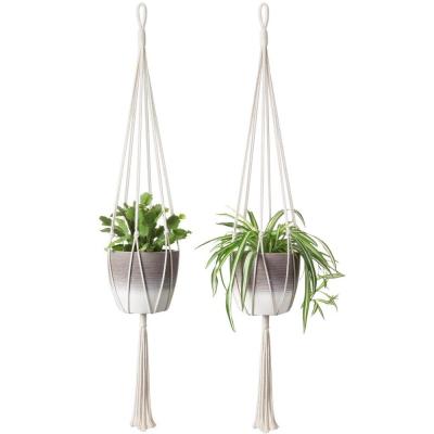 China Boho CLASSIC Wholesale Decor Balcony Wall Hanging Planter Basket Cotton Rope Macrame Plant Indoor Hangers for sale