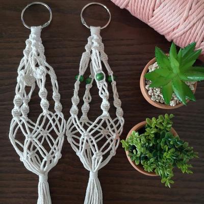 China 100% Handcrafted Decorative Mini Macrame Plant Hanger Wall for Gift for sale