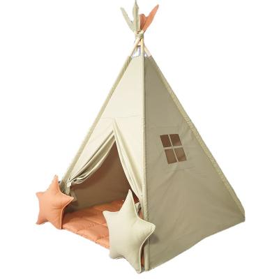 China 2021 New Soft Toy Teepee Tent For Kids Foldable Kids Play Tents Canvas Theater House Play Tent Kids for sale