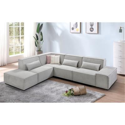 China Modern simple luxury fabric L shape corner tofu block adjustable italian style random splicing (size) furniture fabric for sofa furniture for sale