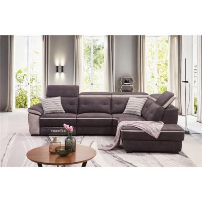 China Luxury recliner l shape stretch sofa high end fabric furniture corner sofa set in living room sofasold for sale