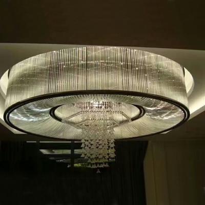 China Large Large Contemporary Modern Luxury Round Living Room Stainless Steel K9 Metal Crystal Chandelier for sale