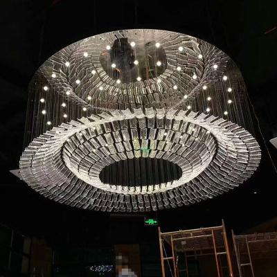 China Large Contemporary Customized Luxury Round Flush Mount Chandelier Glass Lobby Chandeliers for sale