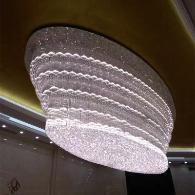 China Contemporary Flush Mount Ceiling Crystal Light LED Chandelier K9 Crystal Lighting Lamp Design Hotel Chandelier for sale