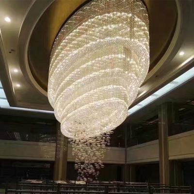 China Large Modern Crystal Chandelier Bubble Tassels Hotel Engineering Custom Crystal Pendant Lamp Ceiling Lamp Chandelier for sale