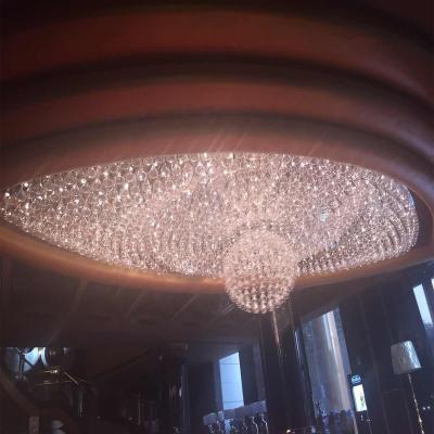 China Modern Fancy Oval Crystal Chandelier K9 Lobby Banquet Pendant Light For Hotel Lobby Decorate for sale