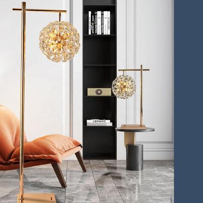 China Not Dimmable Crystal Floor Lamp Modern Decorative Nordic Crystal Chandelier Luxury Stand Floor Lamp For Living Room for sale