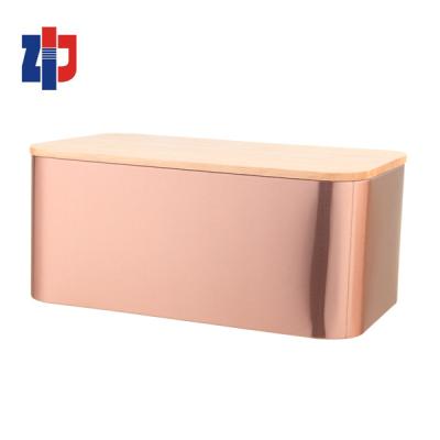 China Freshness Preservation Metal Bread Box With Chop Board for sale