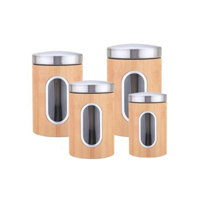 China Sustainable Airtight Kitchen Tin Decorative Tea Coffee Sugar Canister for sale