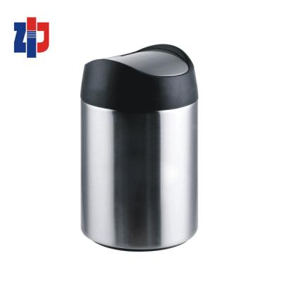 China Durable Durable Metal Open Top Trash Can Desktop Trash Can With Plastic Inner Bin for sale