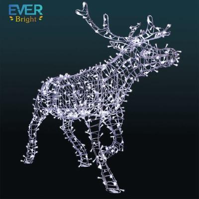 China Outdoor Lighted Moose Reindeer Commercial Lights Decorations Christmas Use Animals for sale