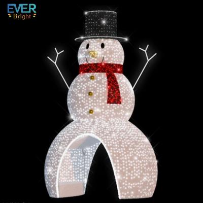 China Commercial Use 10ft Christmas Decoration 3d Pattern Light White Led Snowman for sale