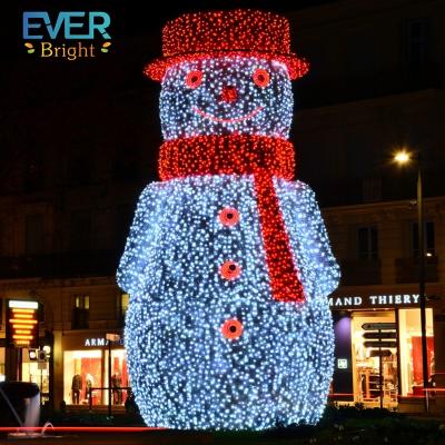 China Outdoor Outlet Commercial Christmas Factory Use 3D LED Snowman Pattern Lighted Sculpture For Decor for sale