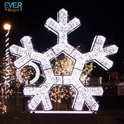 China commercial use 3d metal snowflake pattern light for outdoor decoration for sale