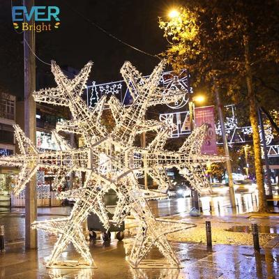 China Commercial Use Led Pattern Christmas Light Warm White 3D Snowflake for sale