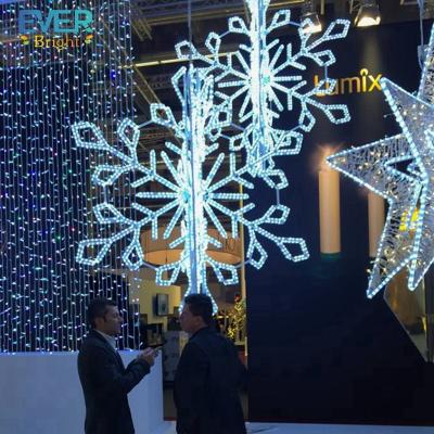 China Commercial Use Holiday Lighting Novelty 3D Snowflake Christmas Commercial 3D Led Pattern for sale