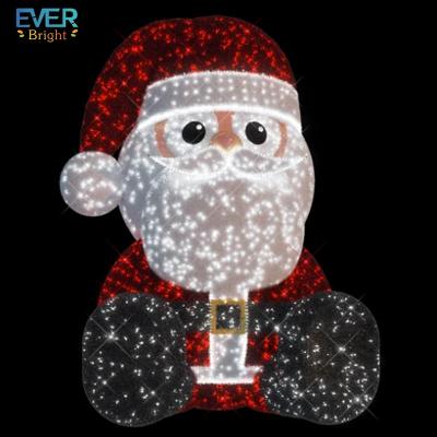 China Large Commercial Use Christmas Santa Claus Outdoor 3d Decoration Pattern Light for sale