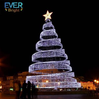 China Commercial Use Holiday Time LED Spiral Rope Light Christmas Tree with Star for Plaza Decorations for sale