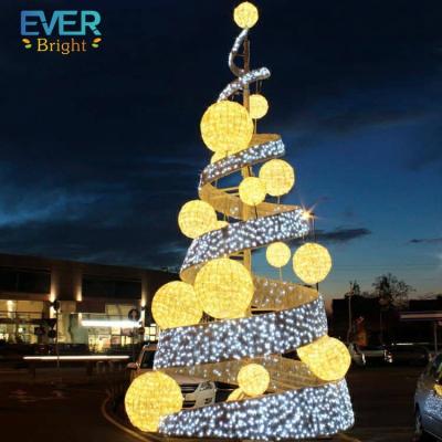 China Commercial Use 20232 Outdoor Artificial 3d Lighted Waterproof Spiral Christmas Tree for sale