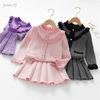 China High Quality Casual High Quality Princess/Girls Knitted Cardigan Suit For Clothing Supplies for sale