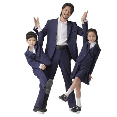 China Matching Outfits Breathable Family Father And Son Navy Formal Suit For Kids Suits Set Business Coat Blazers Anti-wrinkle Suits for sale