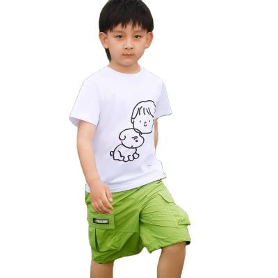 China Summer Anti-pilling Cotton Cartoon T-shirt Cartoon Kids Hot Selling Short Sleeve Boys Clothing for sale