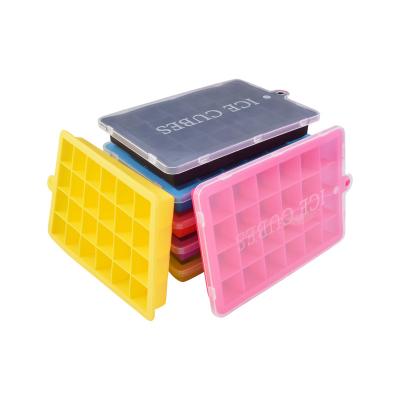 China Wholesale Custom Sustainable Free Durable Mold Maker Easy Release Wheat Silicone Ice Cube Tray With Lid for sale