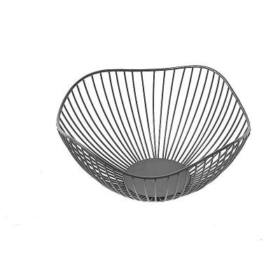 China Nordic Modern Wrought Iron Scandinavian Simple Fruit Basket Living Room Fruit Dish Home Snacks Fruit Bowl Storage Basket for sale