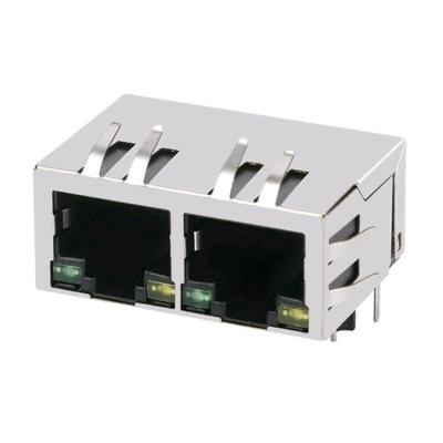 China 100/1000 Base-T Dual Port Magnetics RJ45 Connector 1x2 5-2301996-6 5-2301996-8 100/1000 Base-T for sale