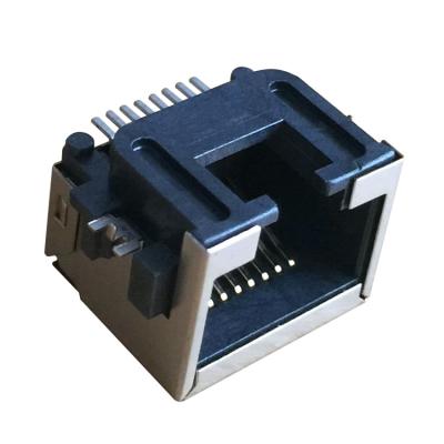 China Communication board edge cutout SMT E6688-120212-L 1X1 RJ45 port Ethernet connector for sale