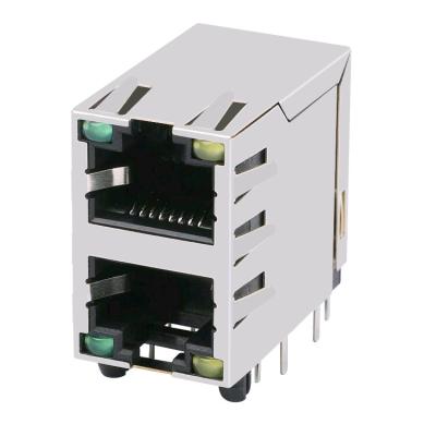 China Without Magnetics With LED 2x1 Port Ethernet RJ45 Connector RJ21-002YNC2 RJ21-002YNC2 for sale