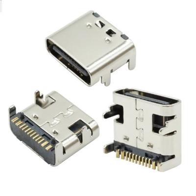 China PCB Single Row Four-pin Plug-in Strip With Column USB3.1 TYPE-C 16P Connector for sale