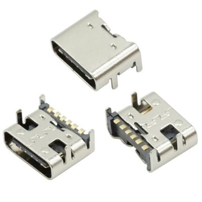 China PCB TYPE-C 6P Female Socket Charging Special Single Horizontal USB3.0 Connector for sale