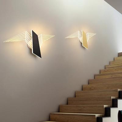 China European Modern Minimalist LED Wall Lamps Living Room Bedroom Bedside Chandelier LED White Lamp Aisle Modern Indoor Black Lighting for sale