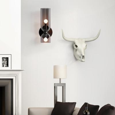 China EUROPEAN modern wall lamps for bedroom study living balcony room home acrylic deco in iron body white black sconce led light fixtures for sale