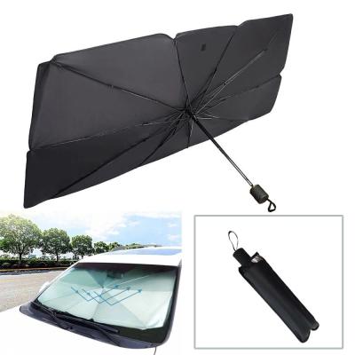 China Steel Frame Customized Logo Car Windshield Sunshade Umbrella UV Protect Foldable for sale